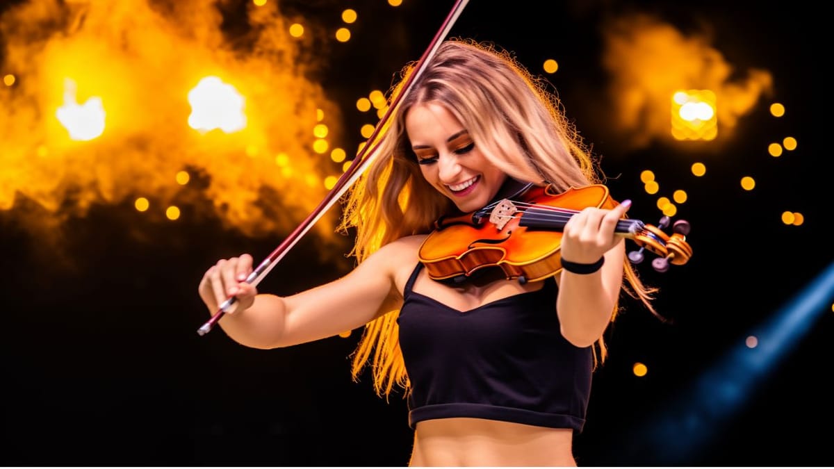 Young Woman Playing Violin - free download