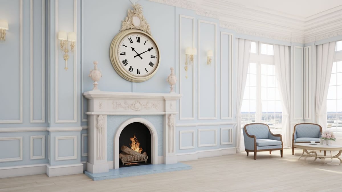 Pastel Blue Period Themed Living Room - Free Download
